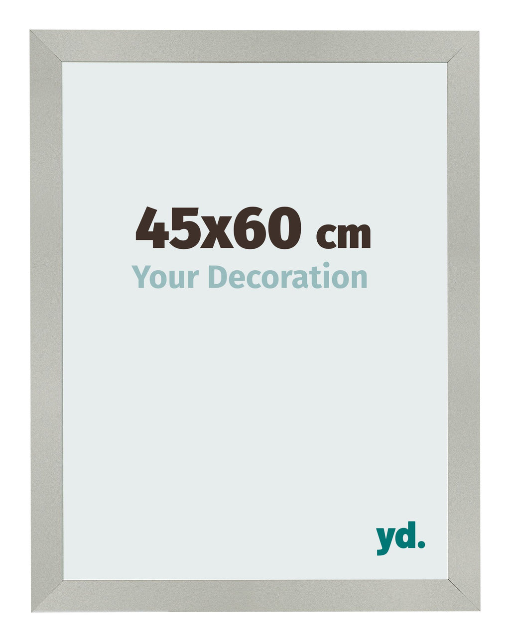 Photo Frame 45x60cm Silver Matte MDF Bologna Front Size | Yourdecoration.com