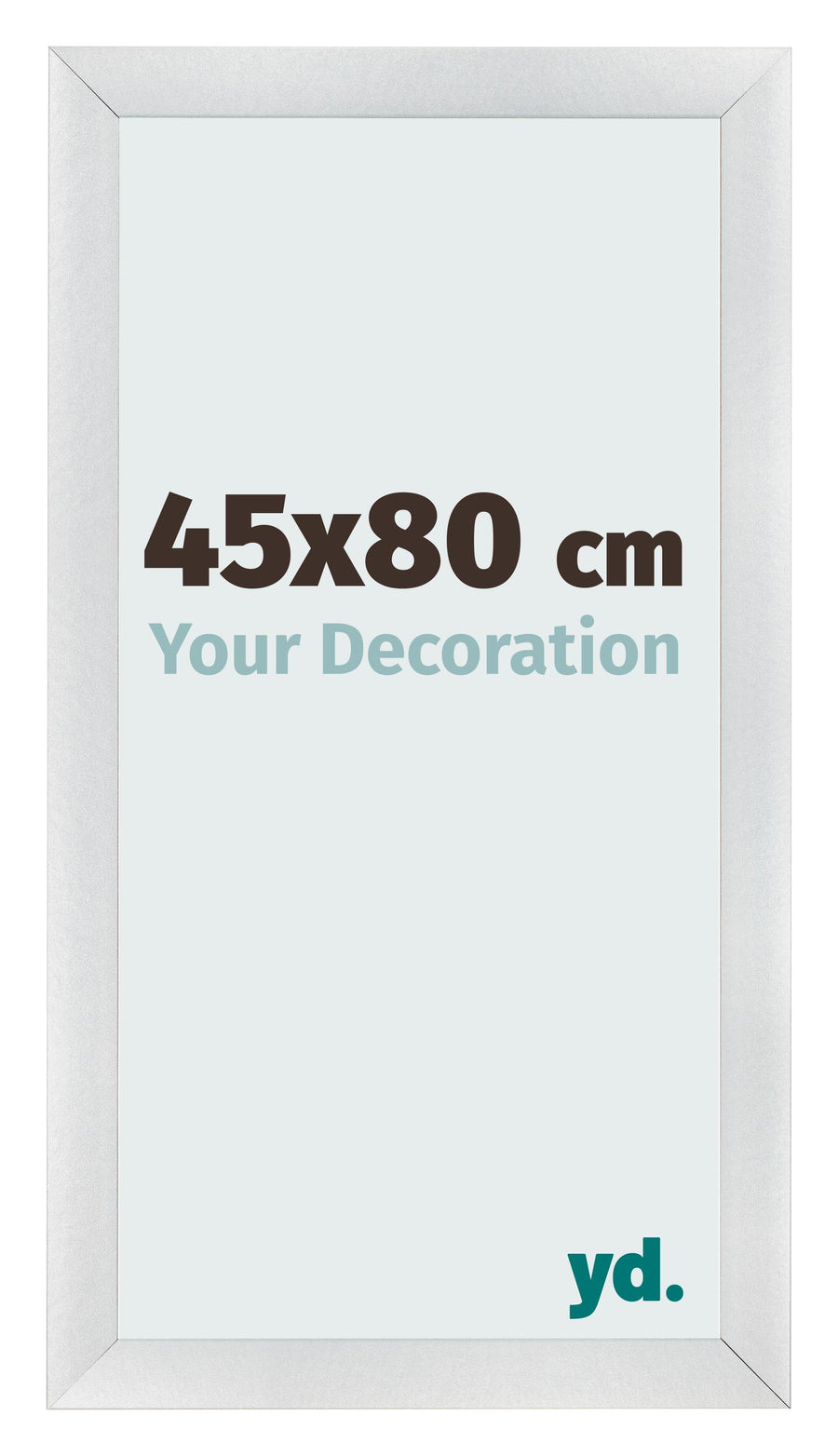 Photo Frame 45x80cm Silver Black Swept MDF Pisa Front Size | Yourdecoration.com