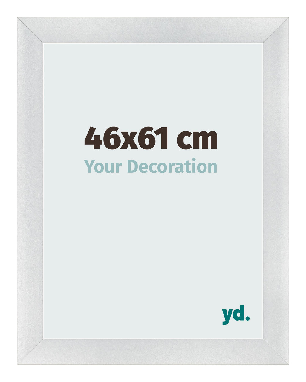 Photo Frame 46x61cm Silver Black Swept MDF Pisa Front Size | Yourdecoration.com