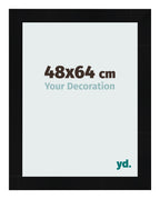 Photo Frame 48x64cm Black Silver Polished MDF Pisa Front Size | Yourdecoration.com