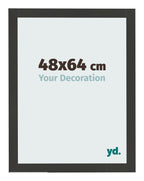 Photo Frame 48x64cm Black Woodgrain MDF Bologna Front Size | Yourdecoration.com