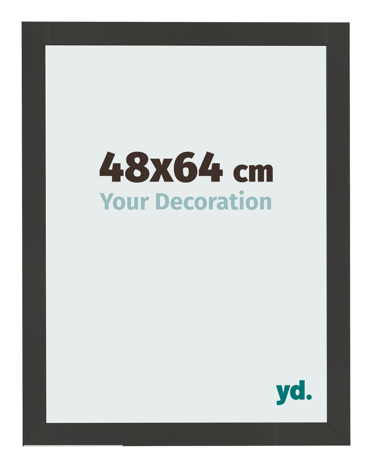 Photo Frame 48x64cm Black Woodgrain MDF Bologna Front Size | Yourdecoration.com