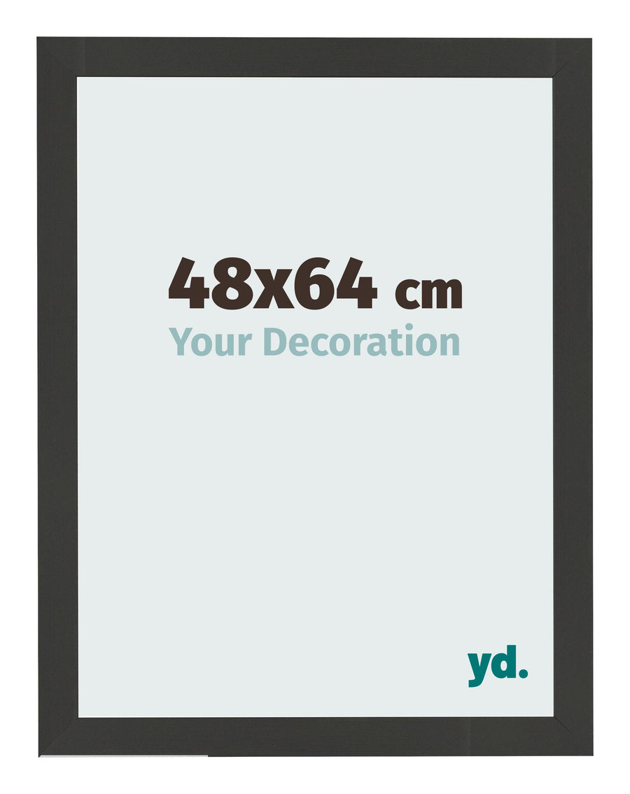 Photo Frame 48x64cm Black Woodgrain MDF Bologna Front Size | Yourdecoration.com