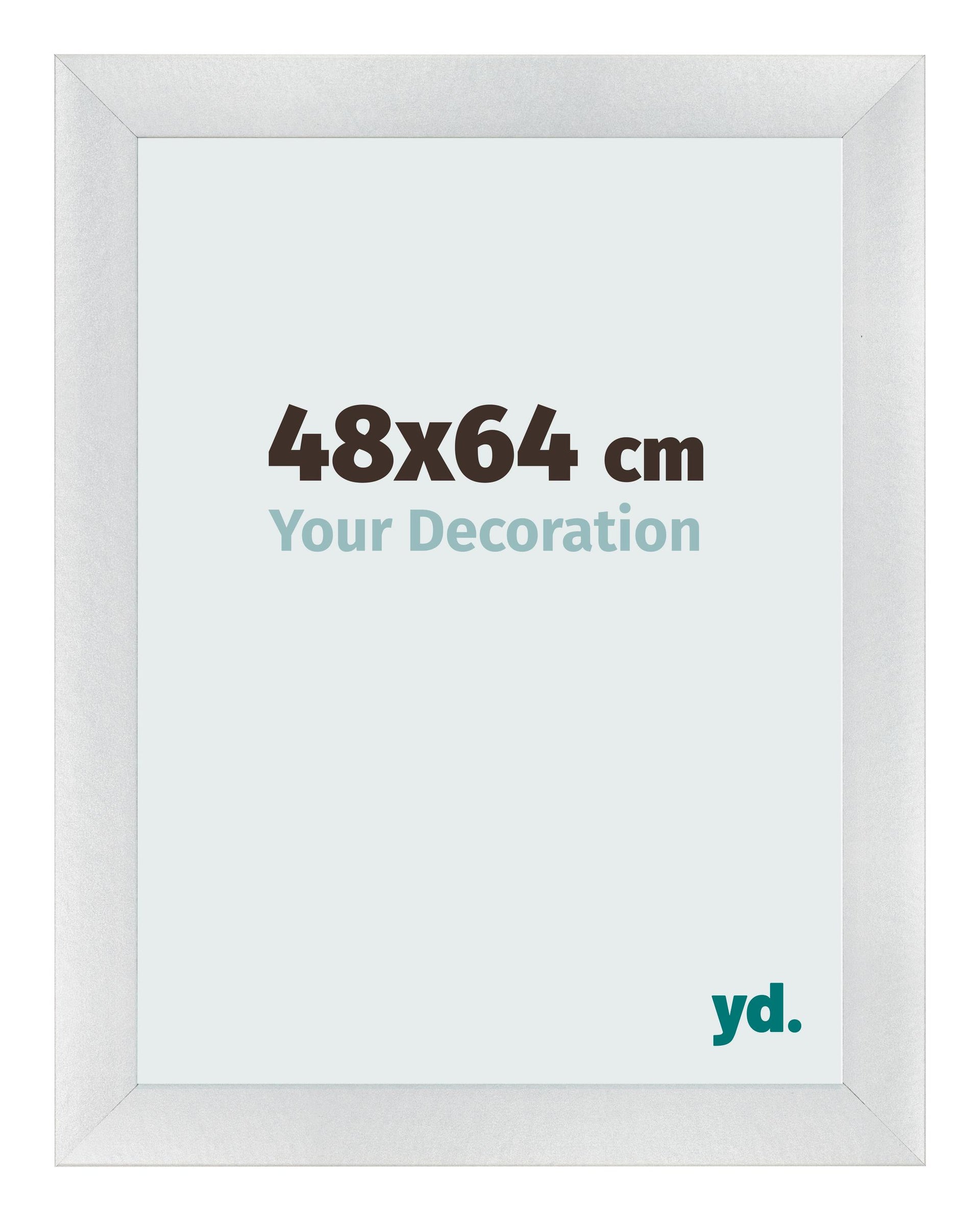 Photo Frame 48x64cm Silver Black Swept MDF Pisa Front Size | Yourdecoration.com