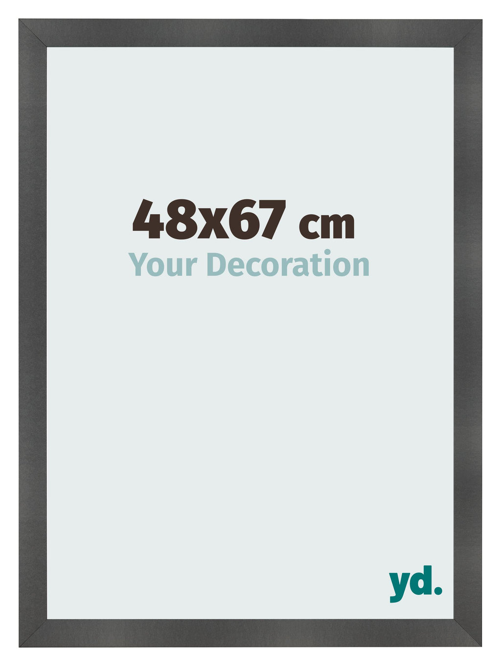 Photo Frame 48x67cm Black Silver Polished MDF Pisa Front Size | Yourdecoration.com