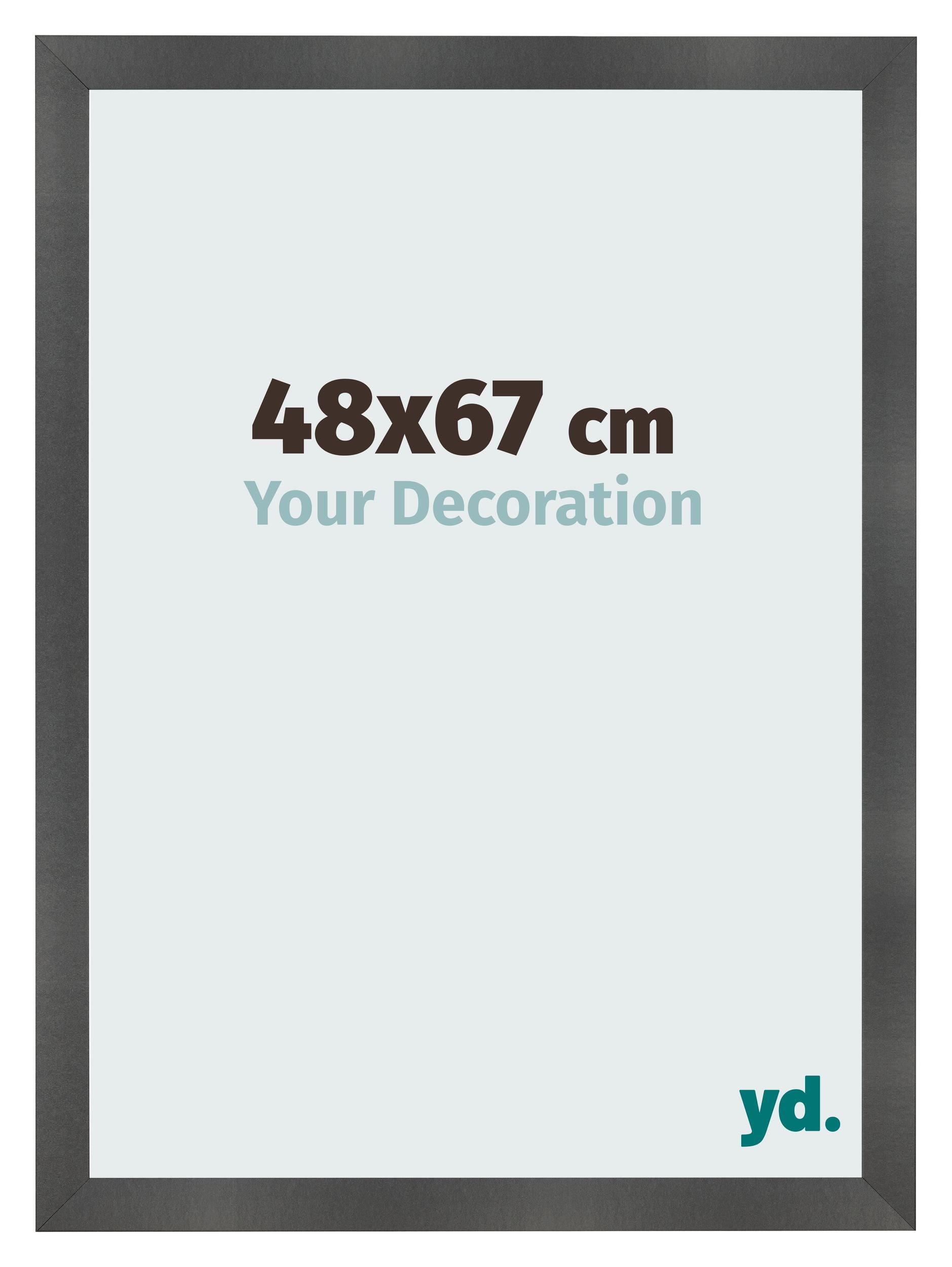 Photo Frame 48x67cm Black Silver Polished MDF Pisa Front Size | Yourdecoration.com