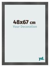 Photo Frame 48x67cm Black Silver Polished MDF Pisa Front Size | Yourdecoration.com