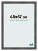 Photo Frame 48x67cm Black Silver Polished MDF Pisa Front Size | Yourdecoration.com
