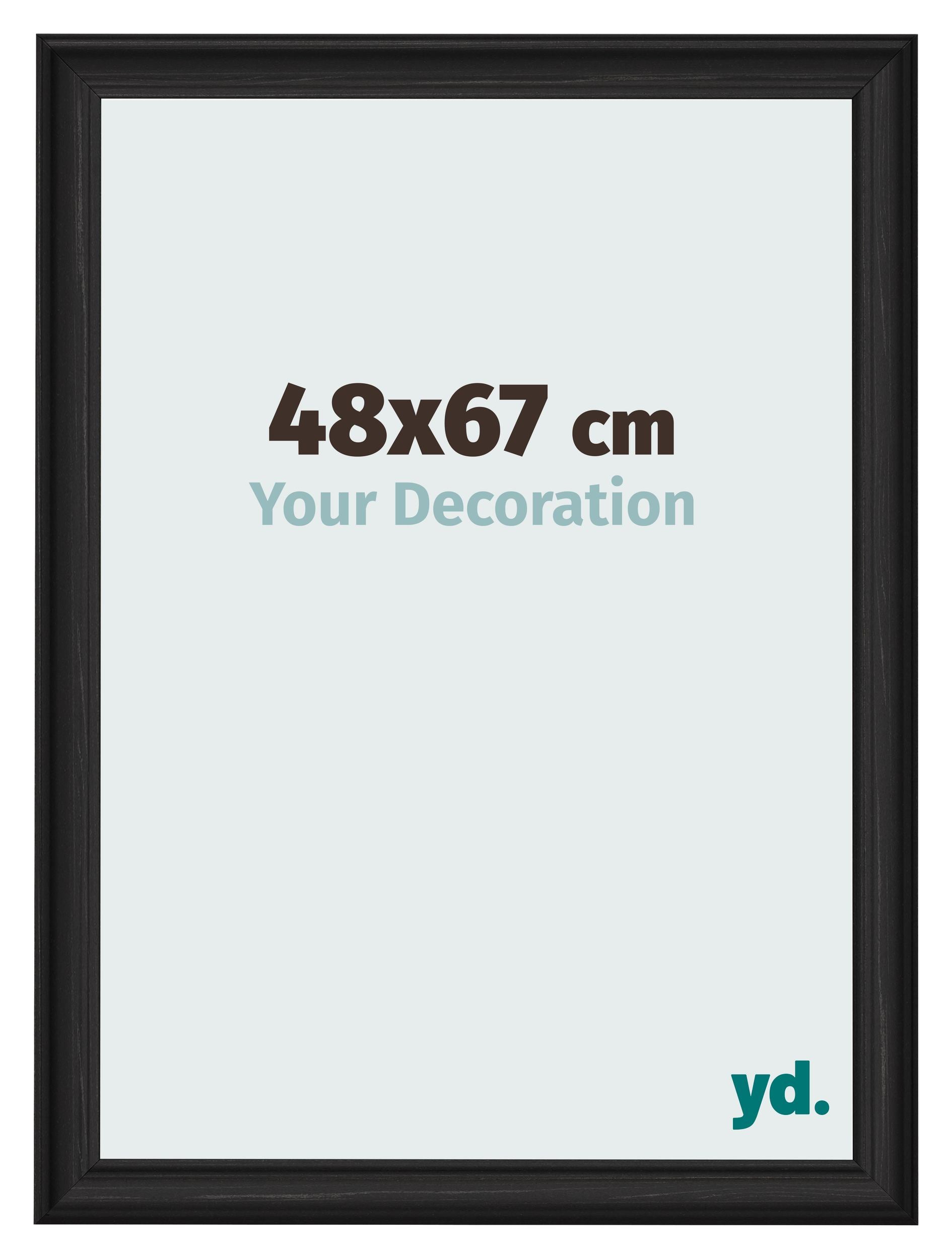 Photo Frame 48x67cm Black Woodgrain MDF Lazio Front Size | Yourdecoration.com
