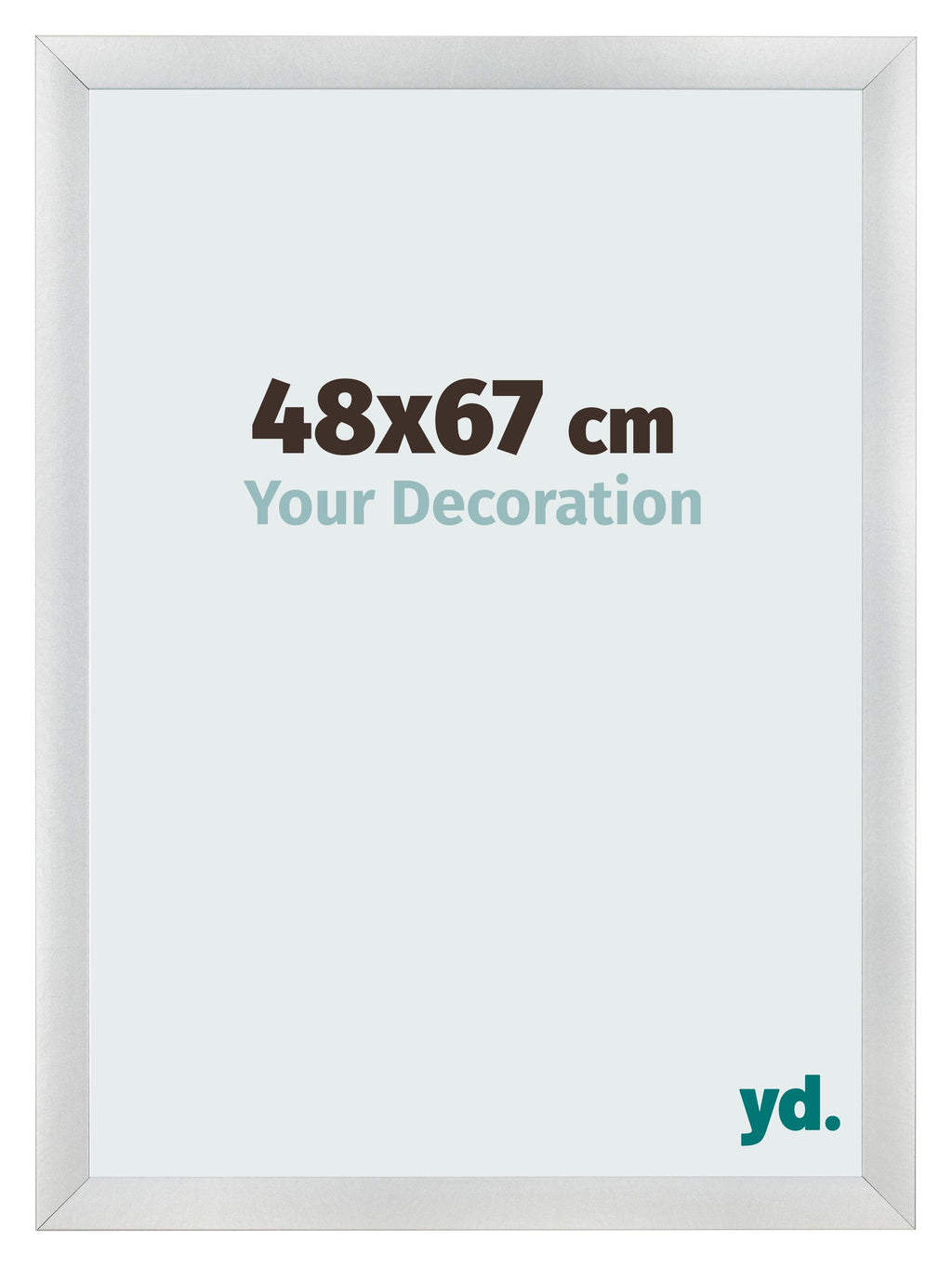 Photo Frame 48x67cm Silver Black Swept MDF Pisa Front Size | Yourdecoration.com