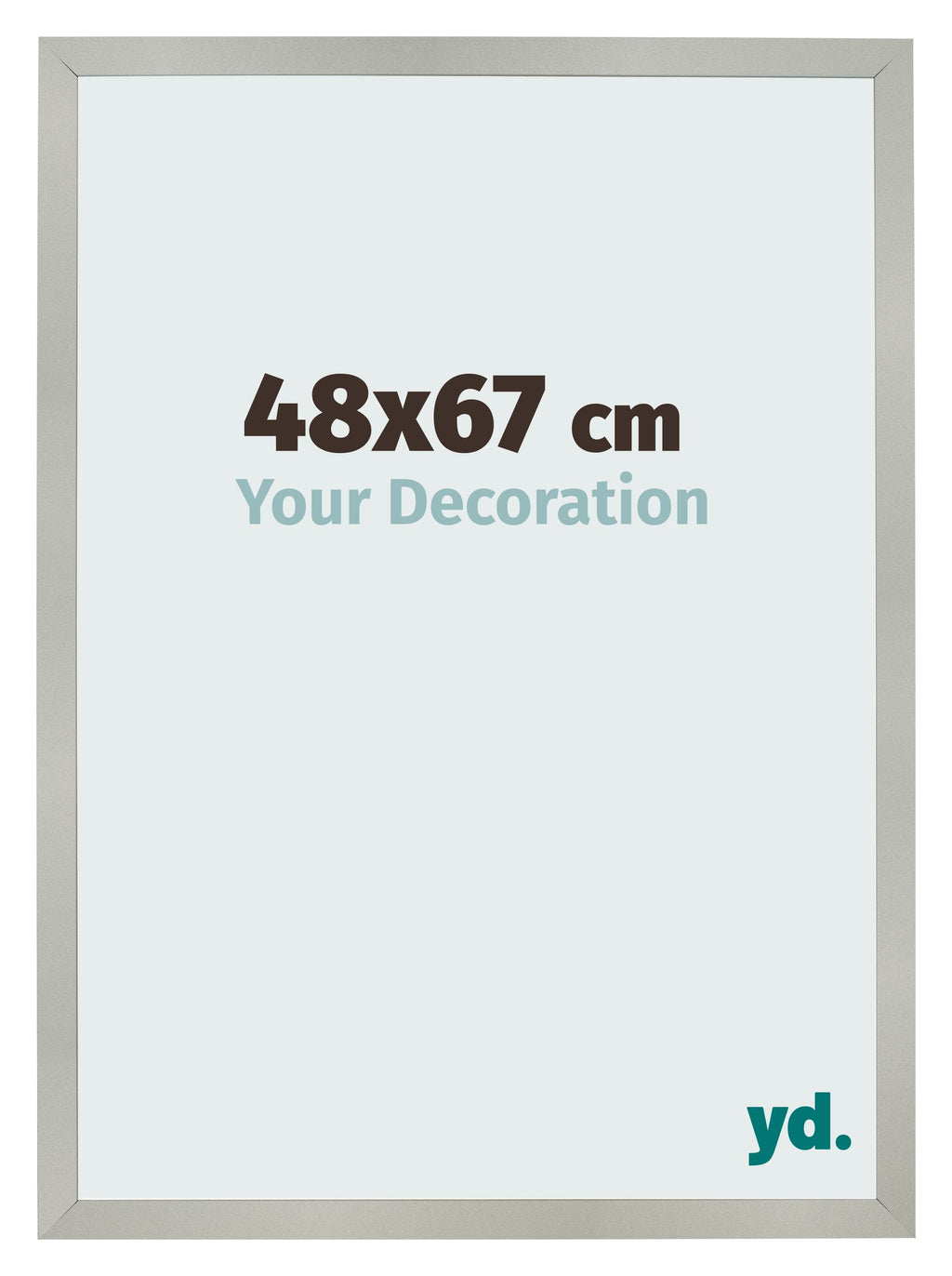 Photo Frame 48x67cm Silver Matte MDF Bologna Front Size | Yourdecoration.com