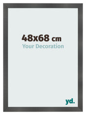 Photo Frame 48x68cm Black Silver Polished MDF Pisa Front Size | Yourdecoration.com