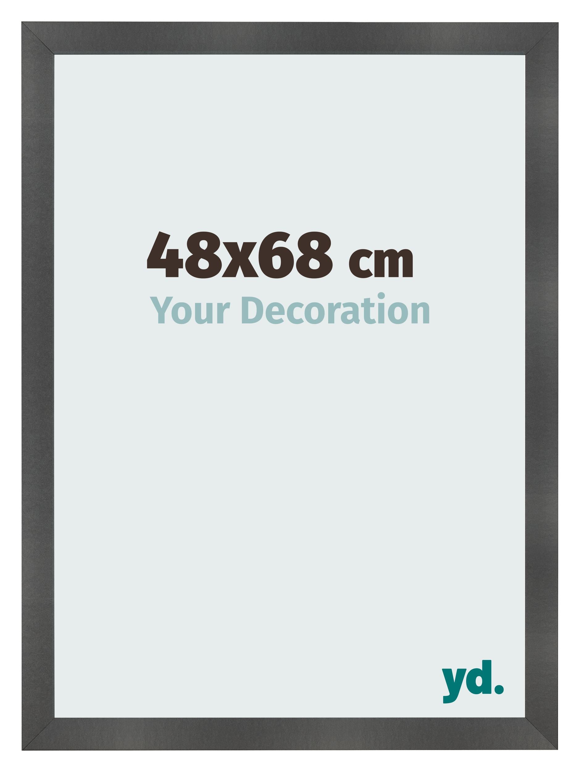 Photo Frame 48x68cm Black Silver Polished MDF Pisa Front Size | Yourdecoration.com