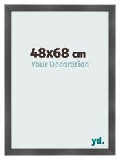 Photo Frame 48x68cm Black Silver Polished MDF Pisa Front Size | Yourdecoration.com