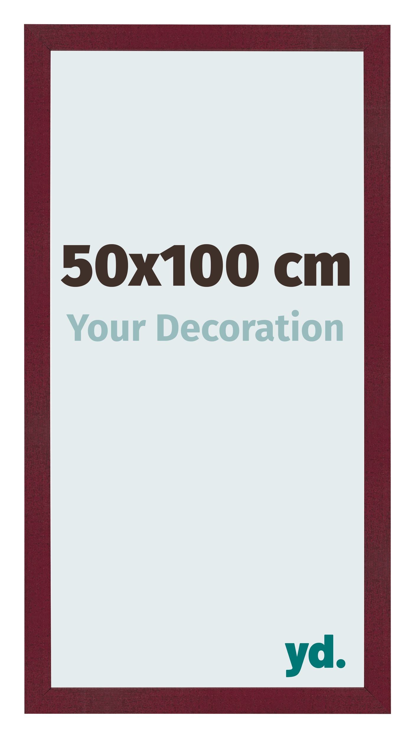 Photo Frame 50x100 cm Wine Red Swept MDF Bologna Front Size | Yourdecoration.com