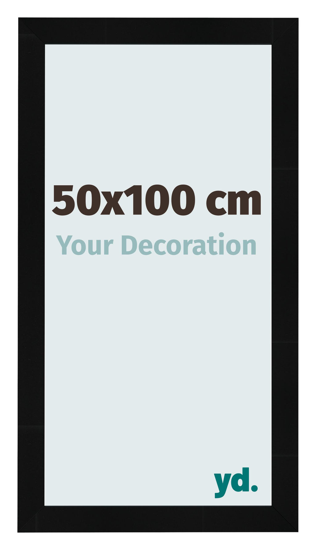 Photo Frame 50x100cm Black Silver Polished MDF Pisa Front Size | Yourdecoration.com