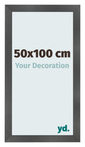 Photo Frame 50x100cm Black Silver Polished MDF Pisa Front Size | Yourdecoration.com
