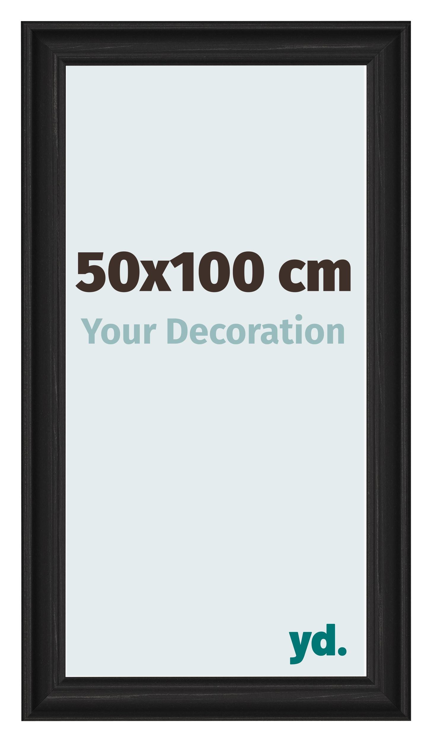 Photo Frame 50x100cm Black Woodgrain MDF Lazio Front Size | Yourdecoration.com