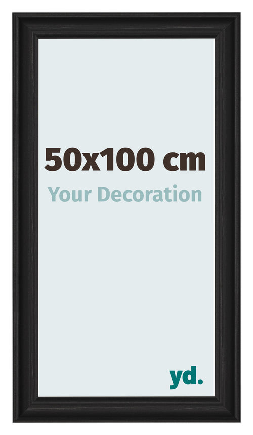 Photo Frame 50x100cm Black Woodgrain MDF Lazio Front Size | Yourdecoration.com