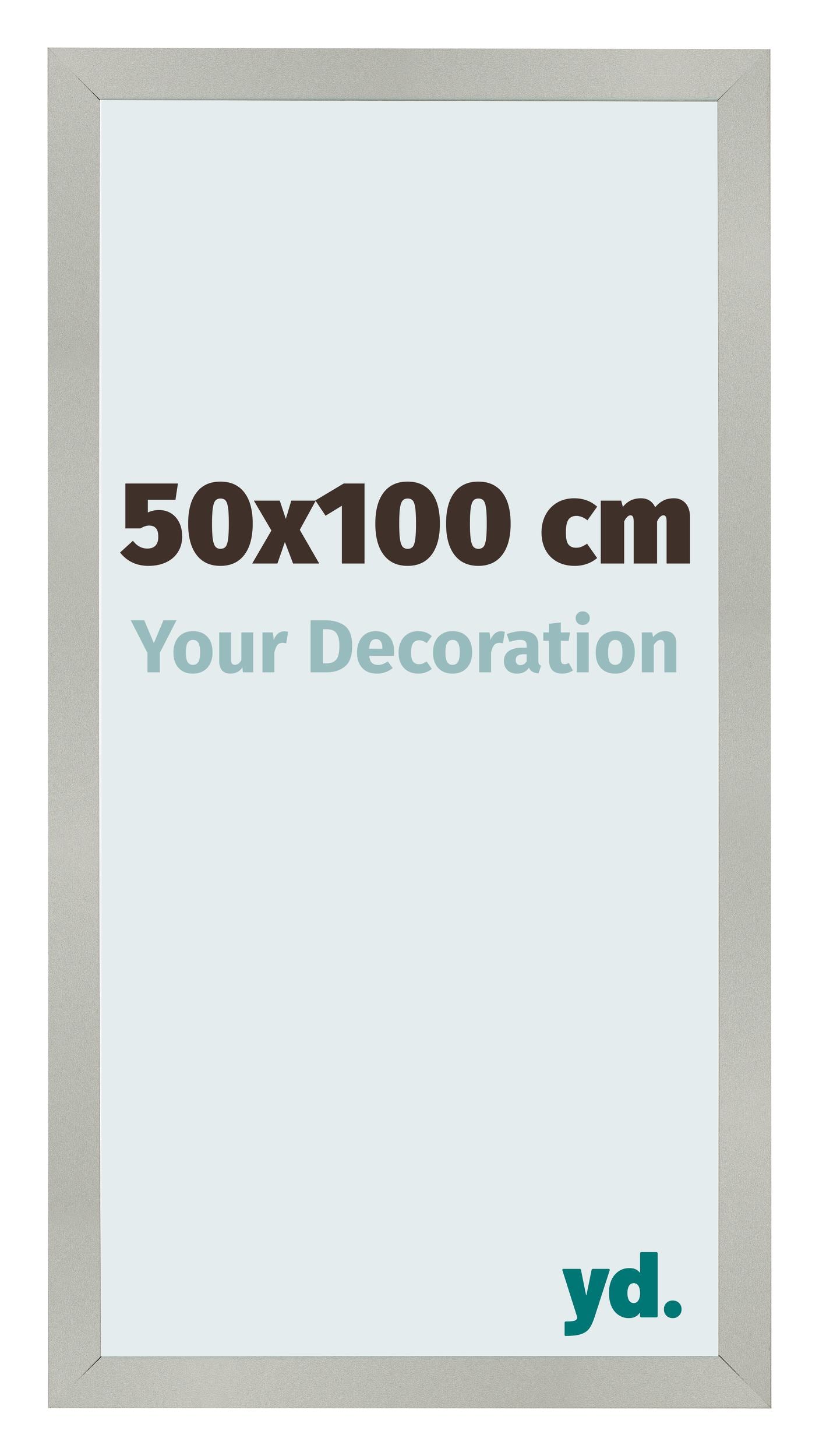 Photo Frame 50x100cm Silver Matte MDF Bologna Front Size | Yourdecoration.com