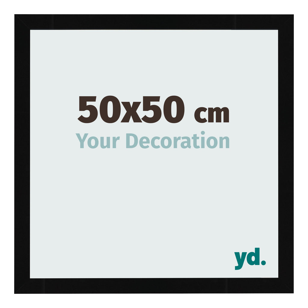 Photo Frame 50x50cm Black High Gloss MDF Bologna Front Size | Yourdecoration.com