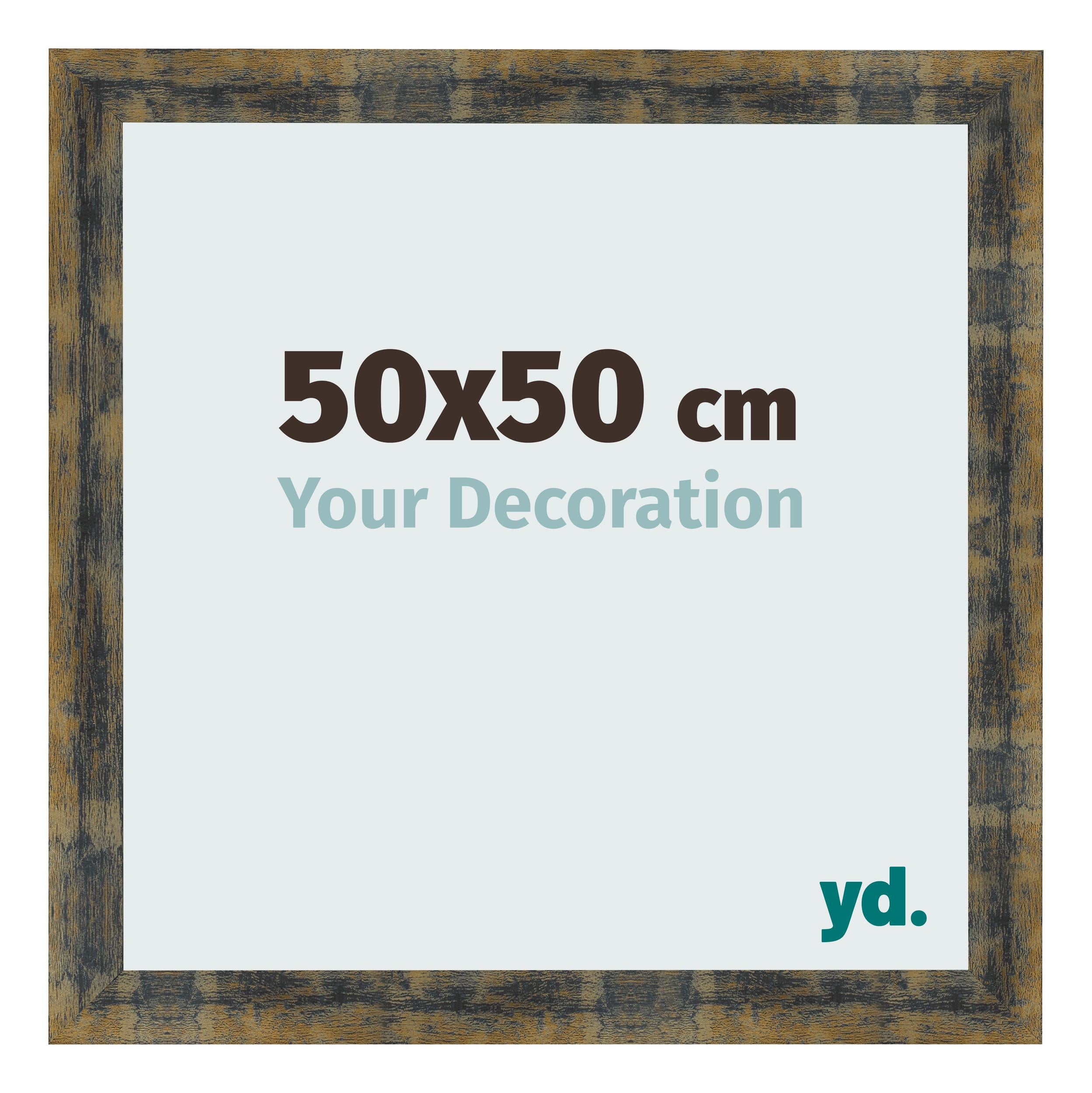 Photo Frame 50x50cm Blue Gold Melange MDF Pisa Front Size | Yourdecoration.com
