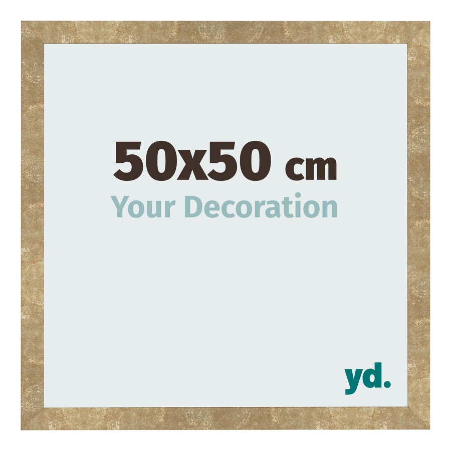 Photo Frame 50x50cm Gold Antique MDF Bologna Front Size | Yourdecoration.com