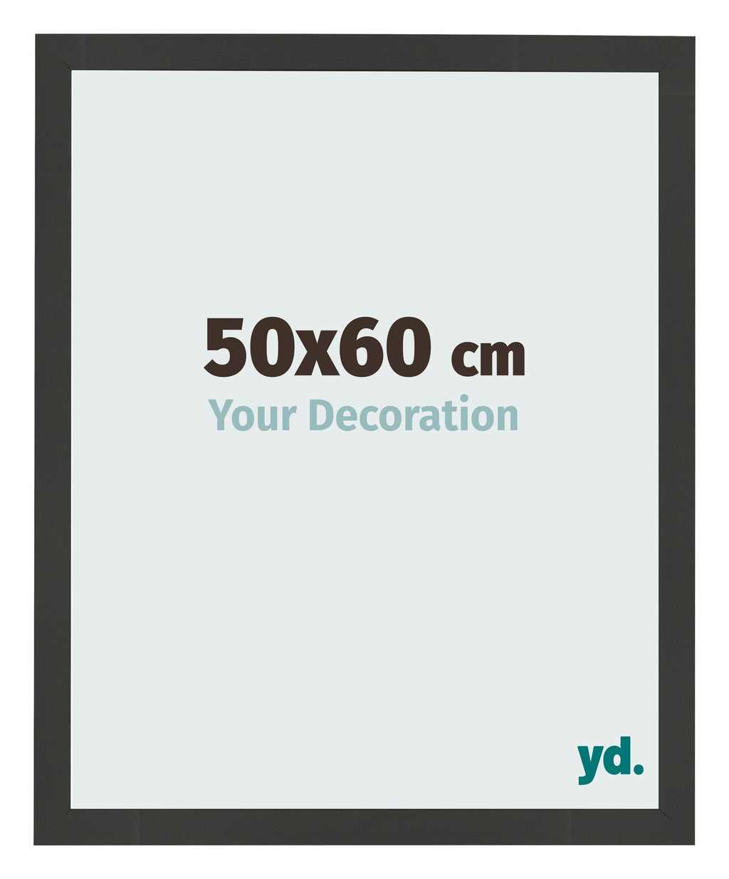 Photo Frame 50x60cm Black Woodgrain MDF Bologna Front Size | Yourdecoration.com