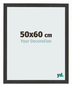Photo Frame 50x60cm Black Woodgrain MDF Bologna Front Size | Yourdecoration.com
