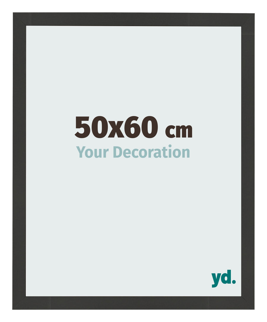 Photo Frame 50x60cm Black Woodgrain MDF Bologna Front Size | Yourdecoration.com
