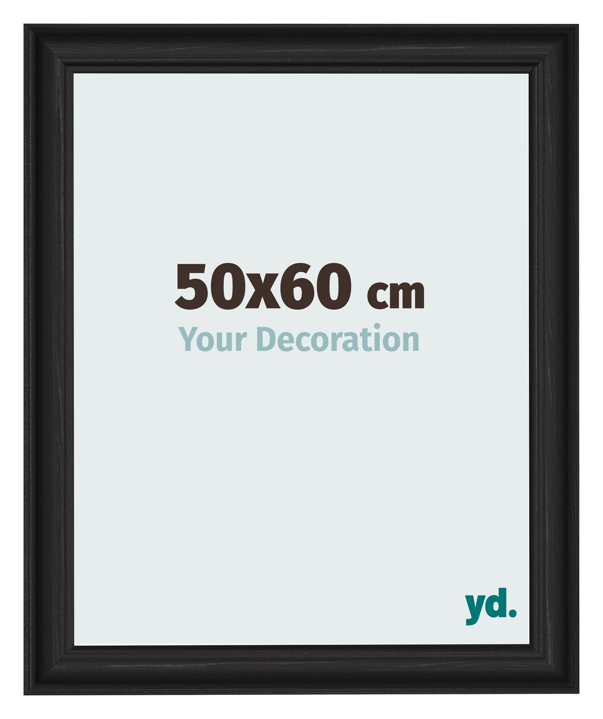Photo Frame 50x60cm Black Woodgrain MDF Lazio Front Size | Yourdecoration.com