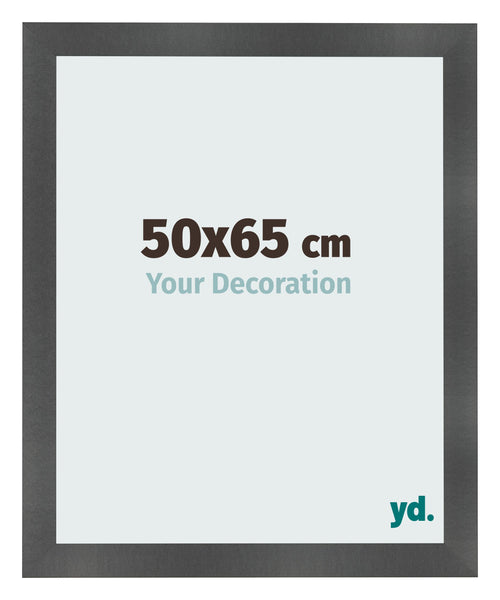 Photo Frame 50x65cm Black Silver Polished MDF Pisa Front Size | Yourdecoration.com