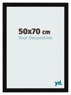 Photo Frame 50x70cm Black Silver Polished MDF Pisa Front Size | Yourdecoration.com