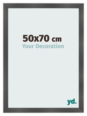 Photo Frame 50x70cm Black Silver Polished MDF Pisa Front Size | Yourdecoration.com