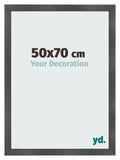 Photo Frame 50x70cm Black Silver Polished MDF Pisa Front Size | Yourdecoration.com