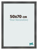 Photo Frame 50x70cm Black Silver Polished MDF Pisa Front Size | Yourdecoration.com