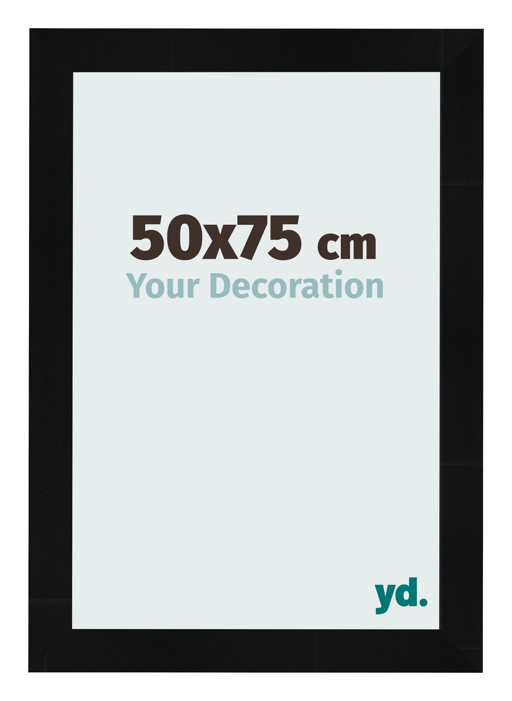 Photo Frame 50x75cm Black Silver Polished MDF Pisa Front Size | Yourdecoration.com