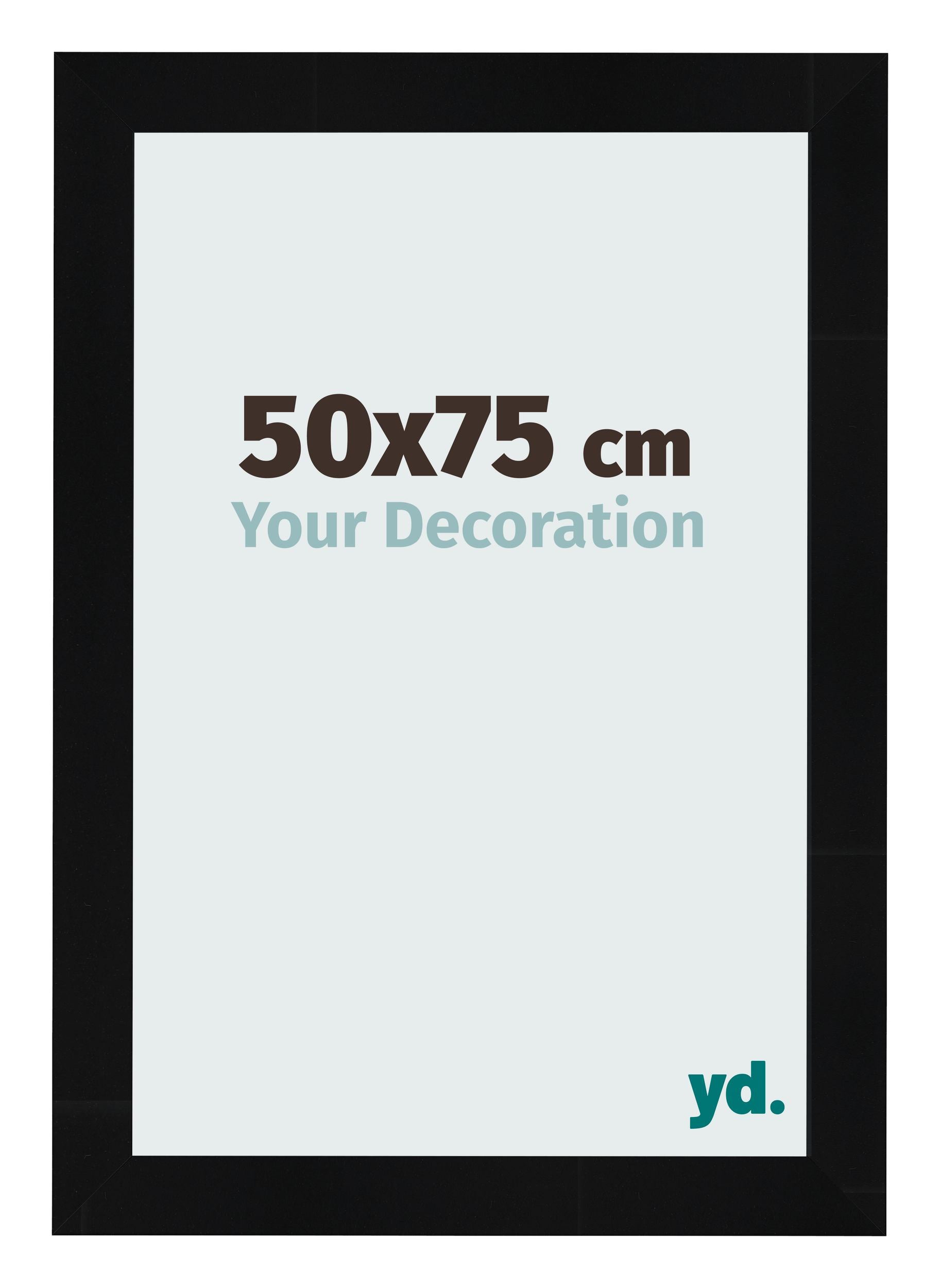 Photo Frame 50x75cm Black Silver Polished MDF Pisa Front Size | Yourdecoration.com