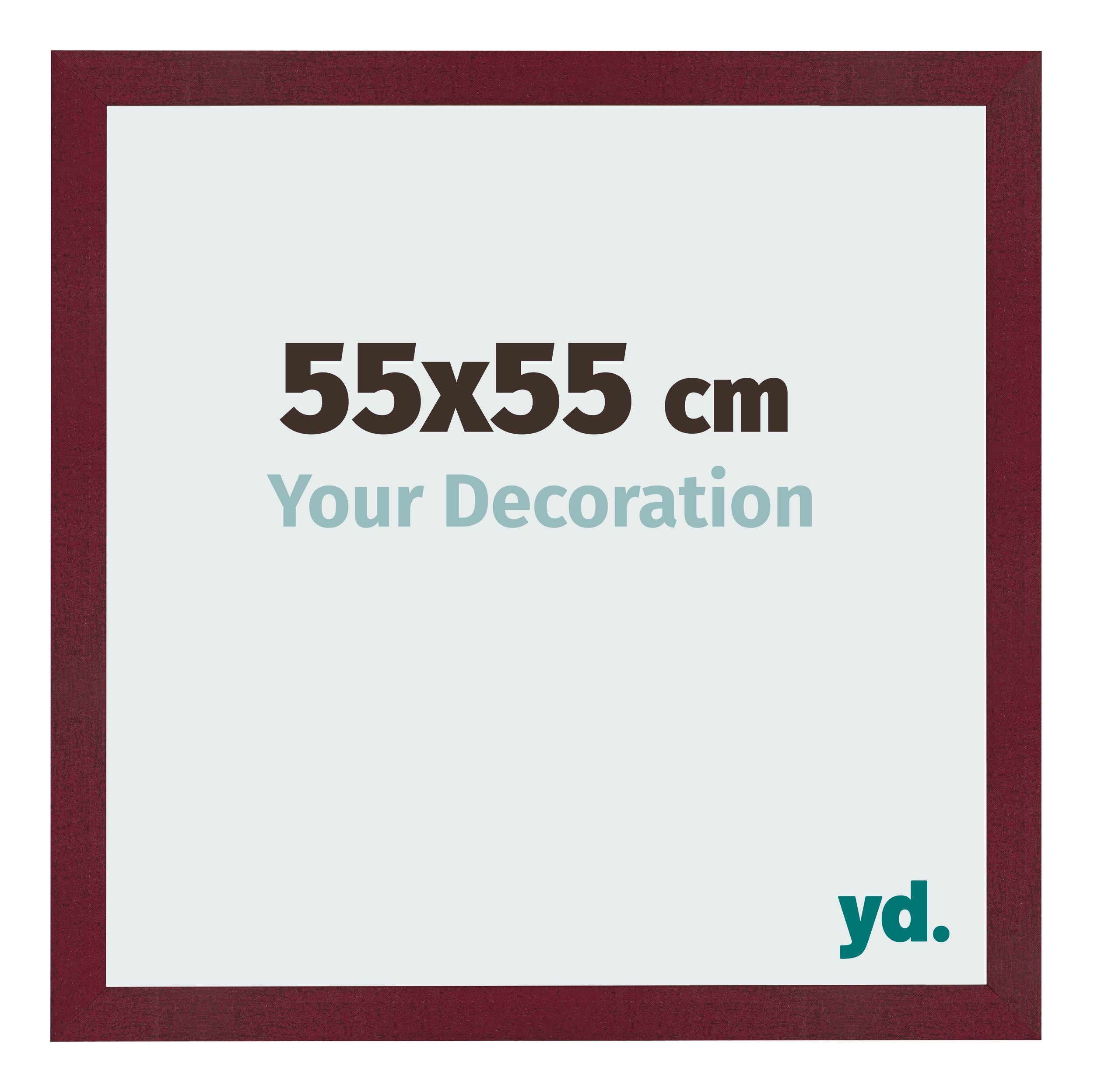 Photo Frame 55x55 cm Wine Red Swept MDF Bologna Front Size | Yourdecoration.com