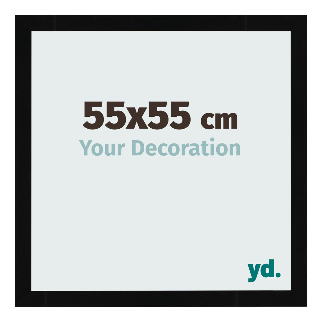Photo Frame 55x55cm Black High Gloss MDF Bologna Front Size | Yourdecoration.com
