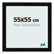 Photo Frame 55x55cm Black Silver Polished MDF Pisa Front Size | Yourdecoration.com