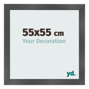 Photo Frame 55x55cm Black Silver Polished MDF Pisa Front Size | Yourdecoration.com