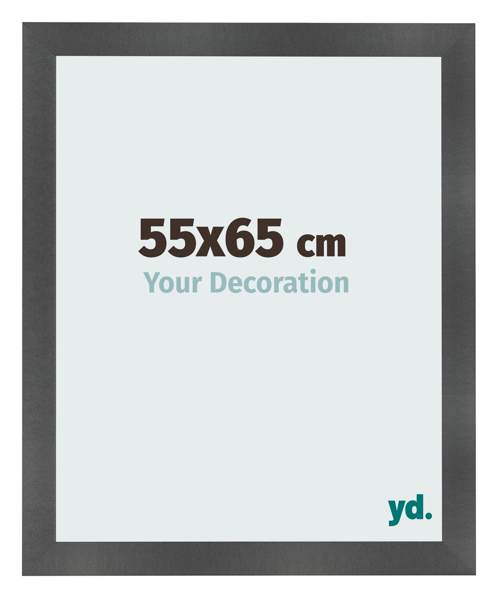 Photo Frame 55x65cm Black Silver Polished MDF Pisa Front Size | Yourdecoration.com