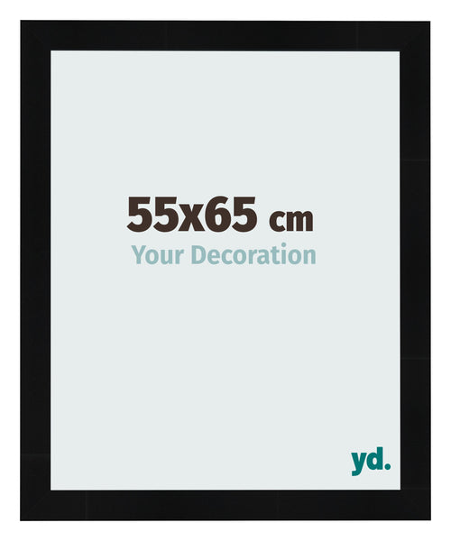 Photo Frame 55x65cm Black Silver Polished MDF Pisa Front Size | Yourdecoration.com