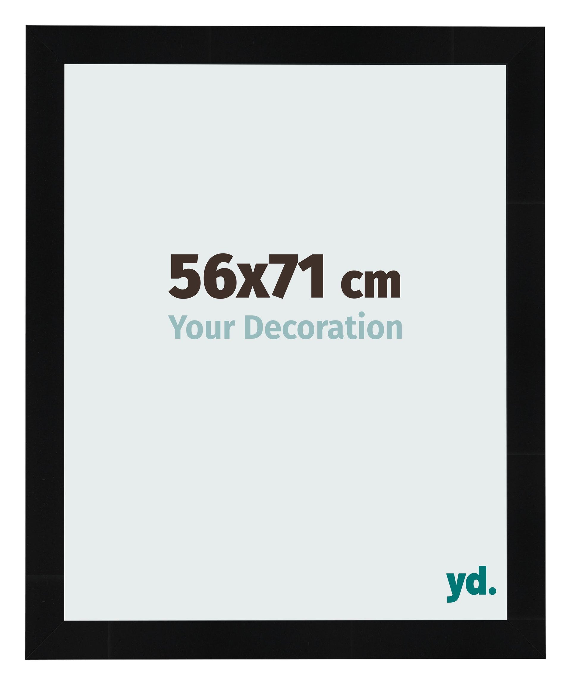 Photo Frame 56x71cm Black Silver Polished MDF Pisa Front Size | Yourdecoration.com