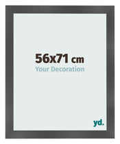 Photo Frame 56x71cm Black Silver Polished MDF Pisa Front Size | Yourdecoration.com