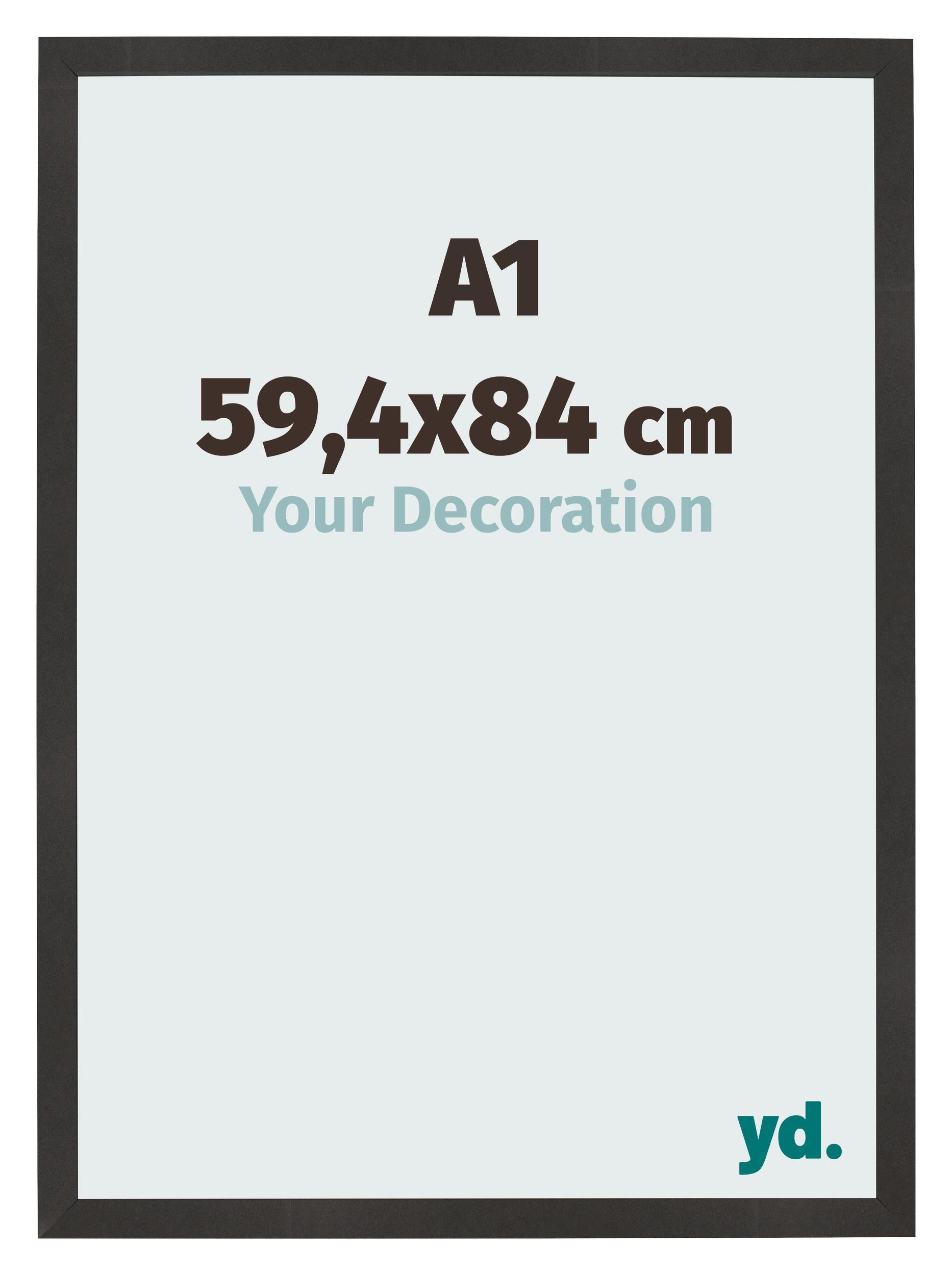 Photo Frame 59 4x84 cm A1 Black Matte MDF Bologna Front Size | Yourdecoration.com
