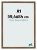 Photo Frame 59 4x84 cm A1 Oak Rustic MDF Bologna Front Size | Yourdecoration.com