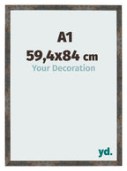 Photo Frame 59 4x84 cm A1 Oxidized Metal MDF Bologna Front Size | Yourdecoration.com