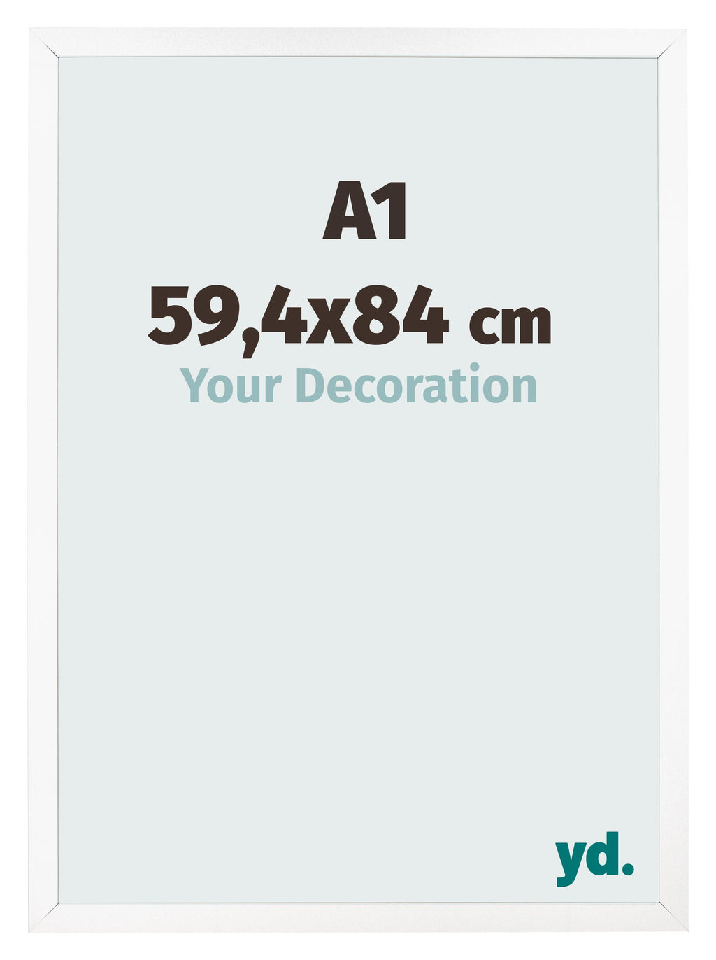 Photo Frame 59 4x84 cm A1 White Matte MDF Bologna Front Size | Yourdecoration.com